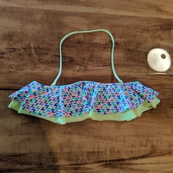 🌵PINK ruffle halter strapless bikini top small - Picture 1 of 3